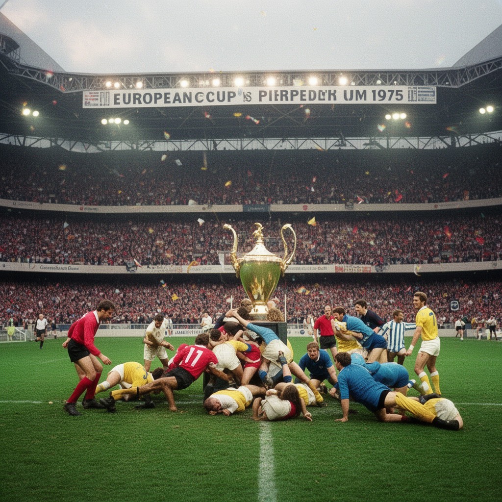 AI-generated illustration of European Cup final 1975