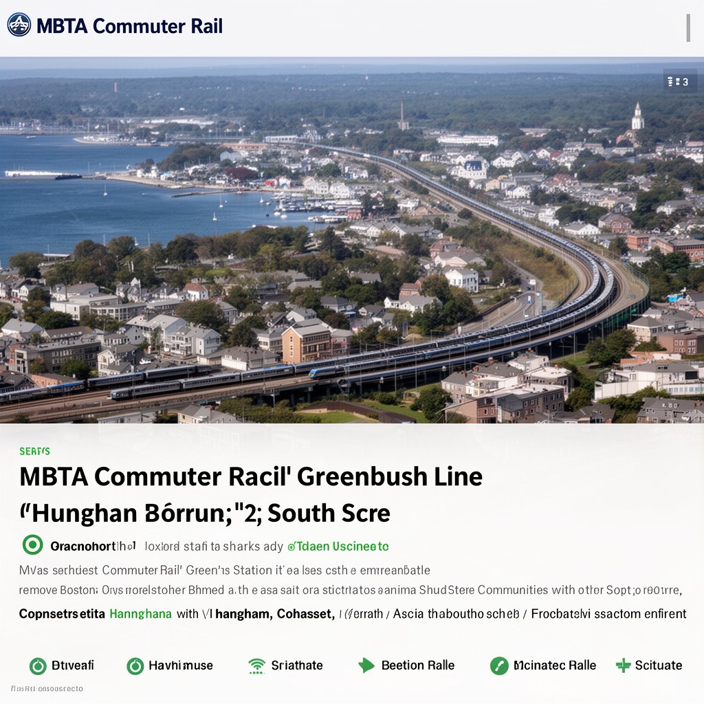 AI-generated illustration of MBTA Commuter Rail Greenbush Line