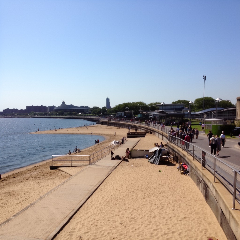 AI-generated illustration of Orchard Beach