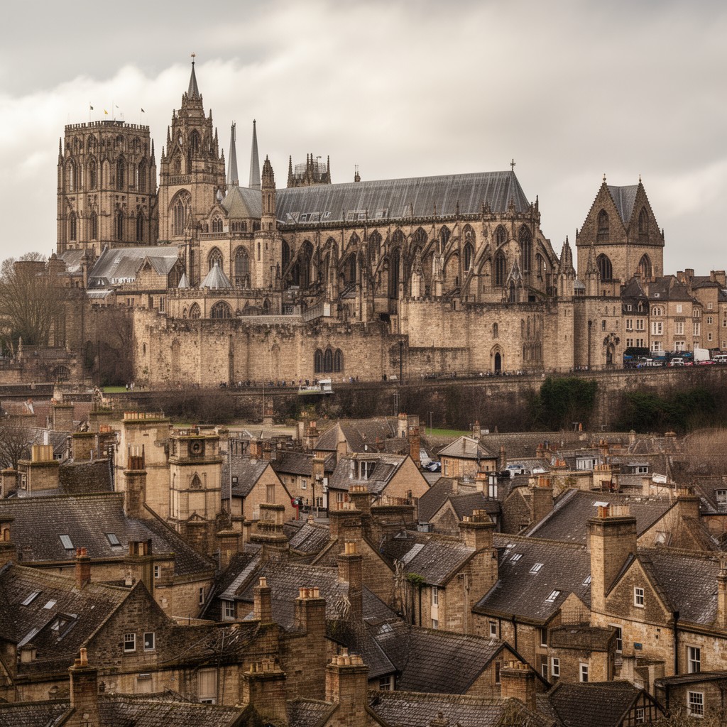 AI-generated illustration of Durham, England