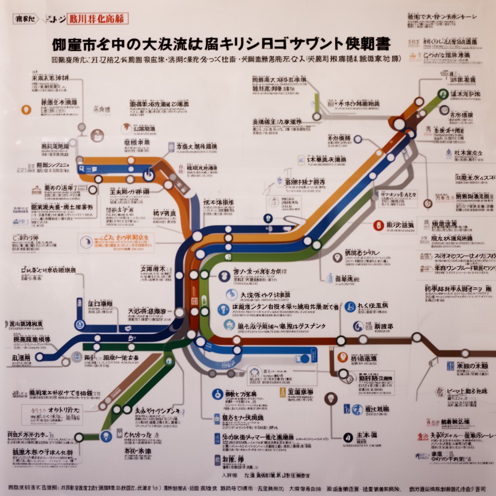 AI-generated illustration of Tanimachi Line