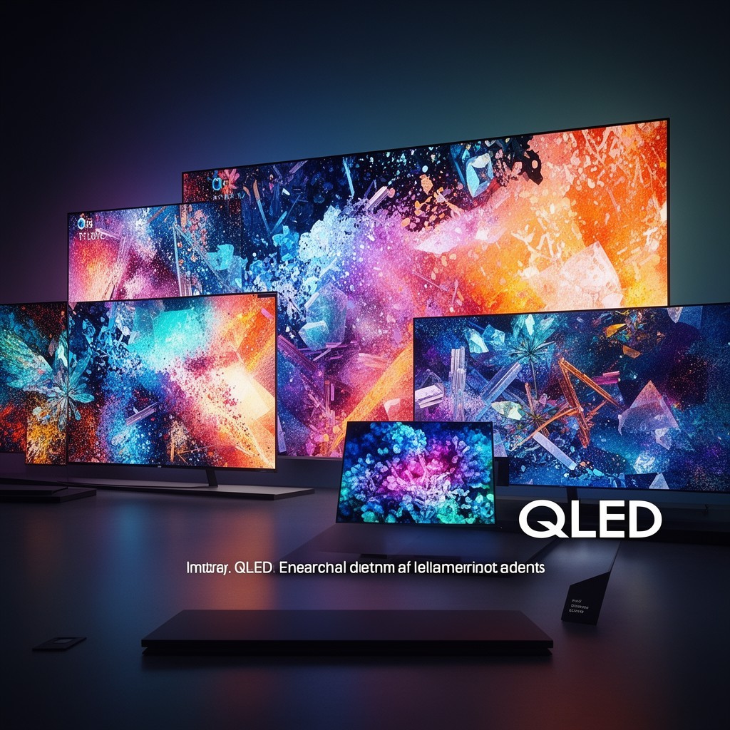 AI-generated illustration of QLED televisions