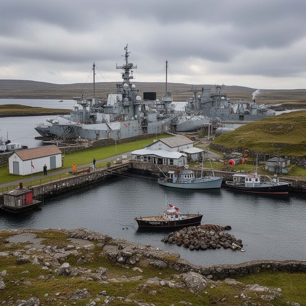 AI-generated illustration of Lyness Naval Base