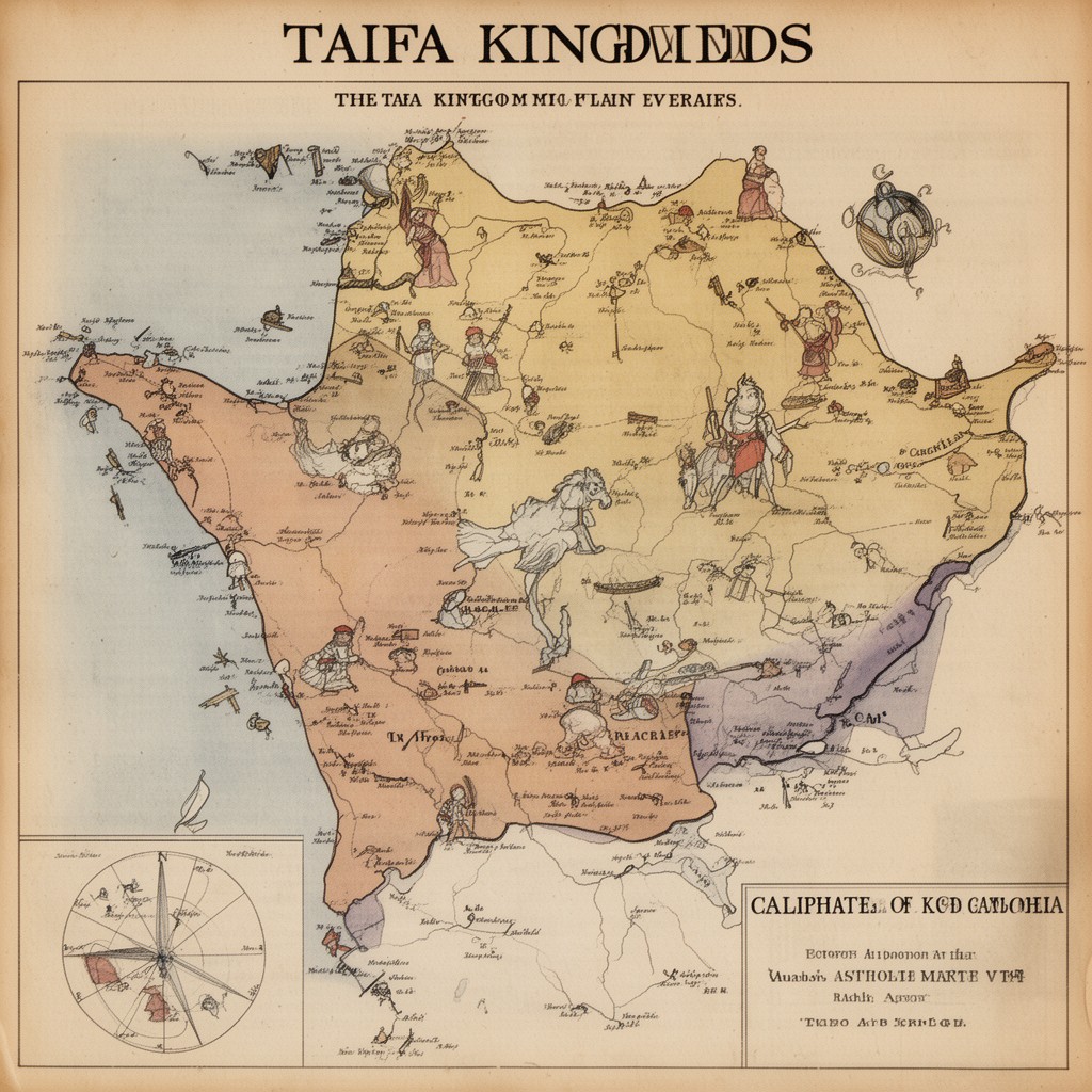 AI-generated illustration of taifa kingdoms
