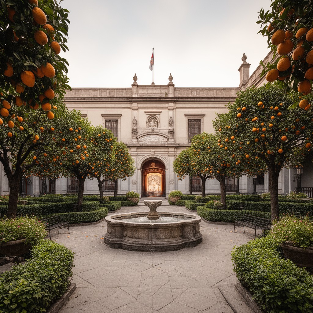 AI-generated illustration of Patio de los Naranjos