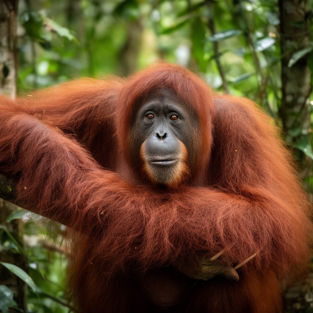 AI-generated illustration of Bornean orangutan