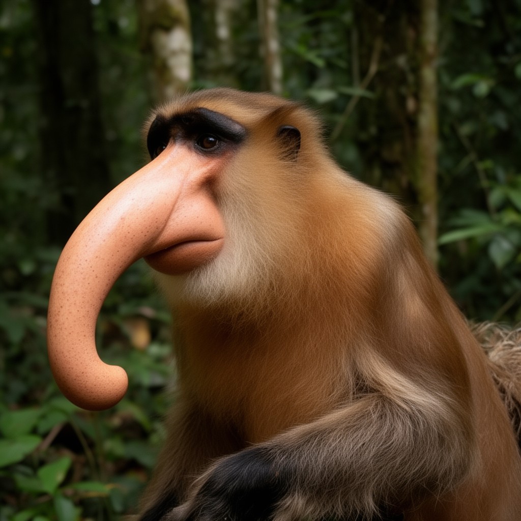 AI-generated illustration of proboscis monkey