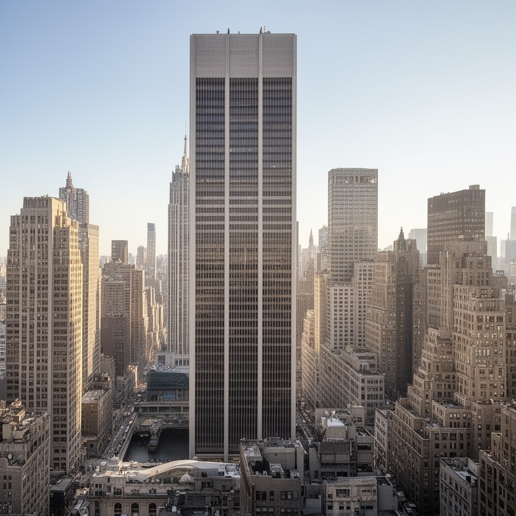 AI-generated illustration of Pan Am Building, New York (as co-designer)
