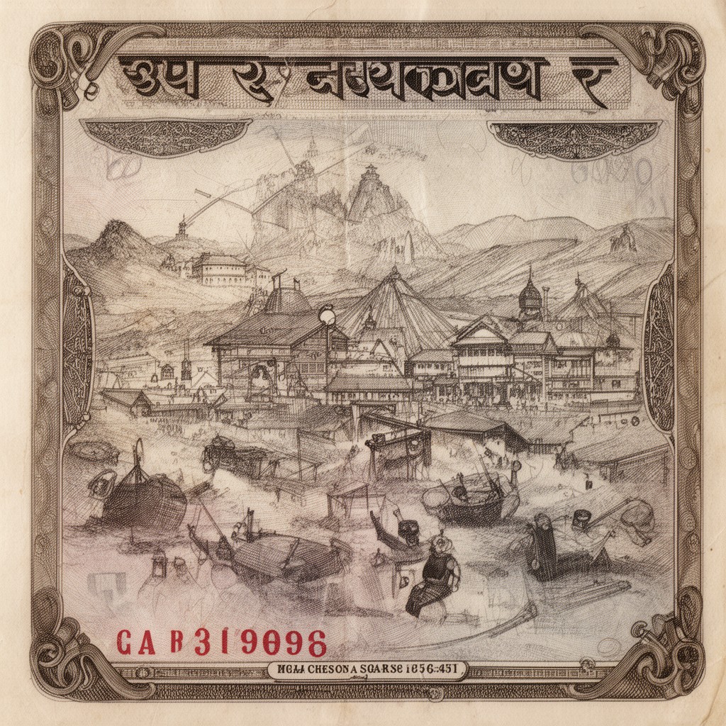 AI-generated illustration of Nepalese rupee