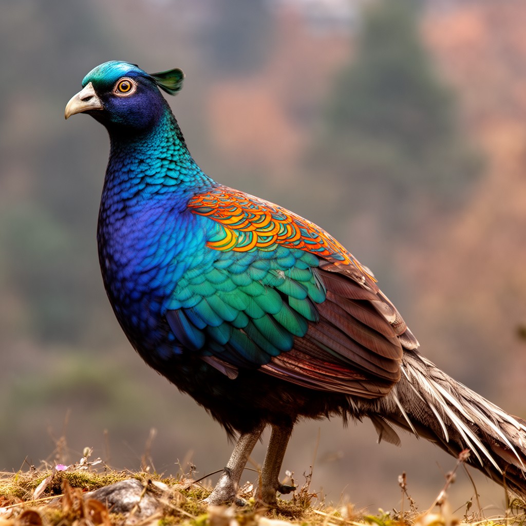 AI-generated illustration of Himalayan monal