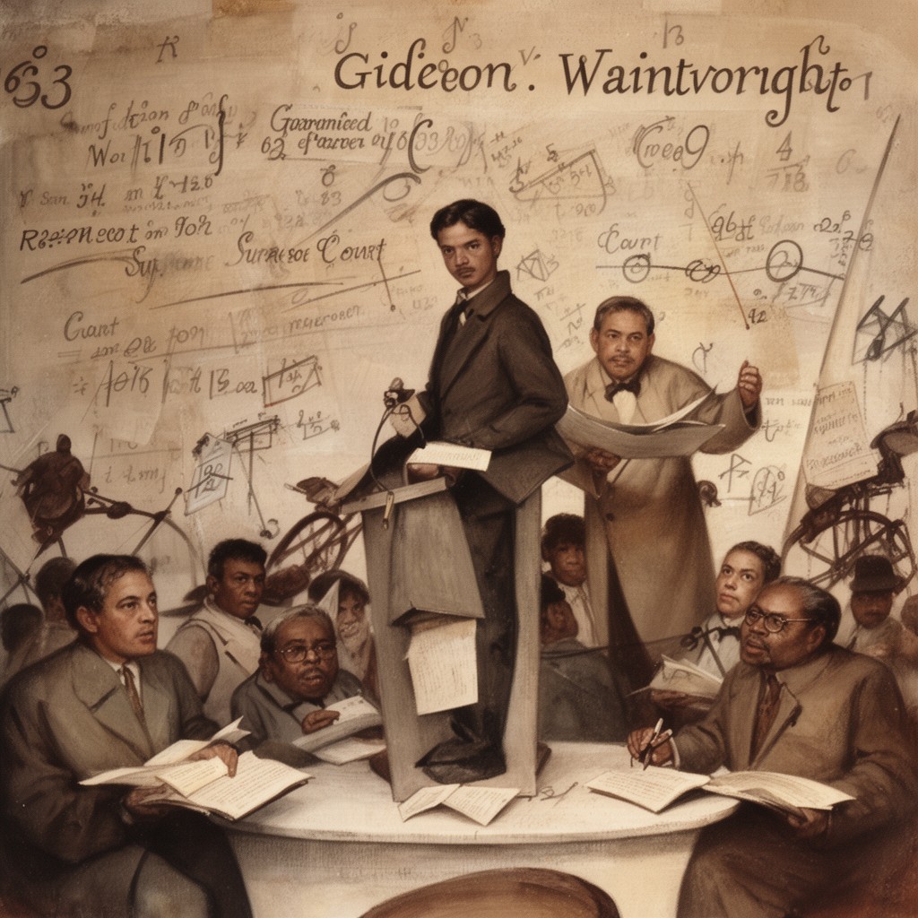 AI-generated illustration of Gideon v. Wainwright