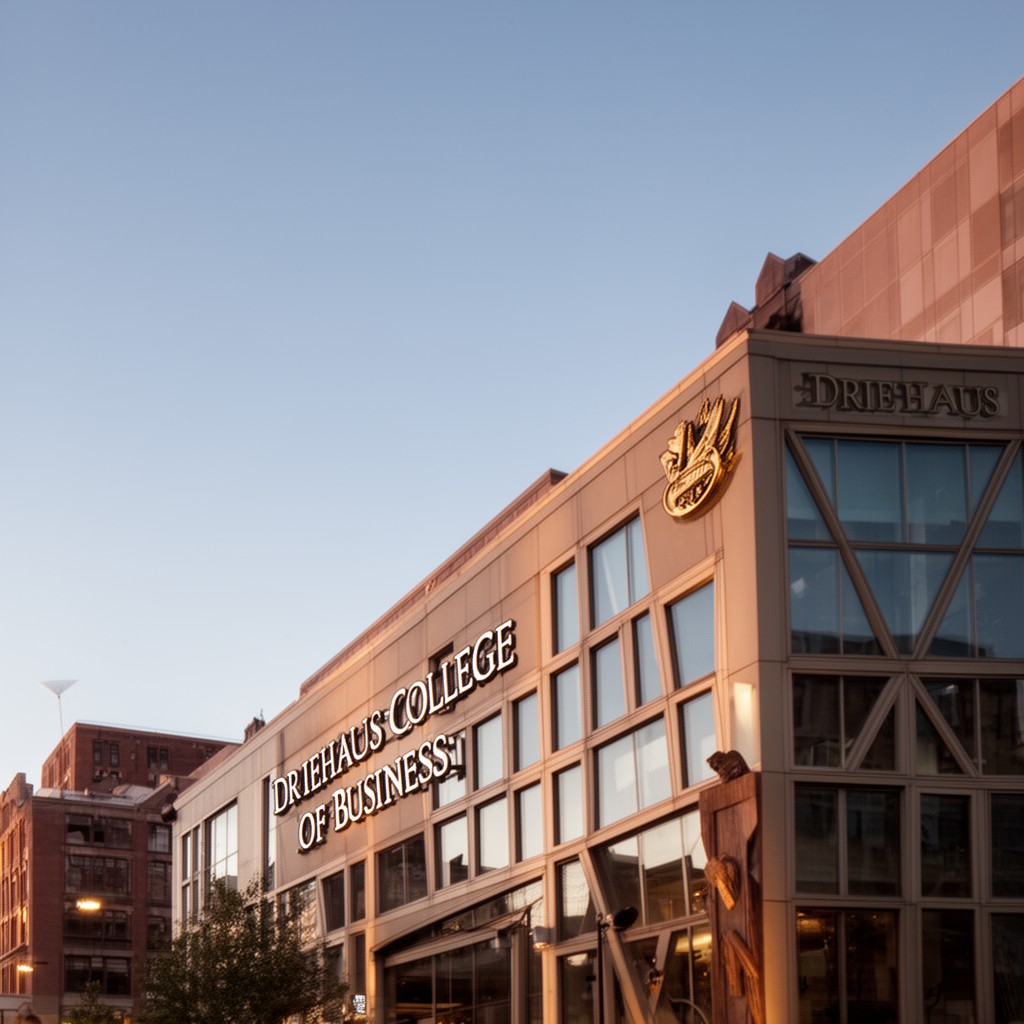 AI-generated illustration of Driehaus College of Business