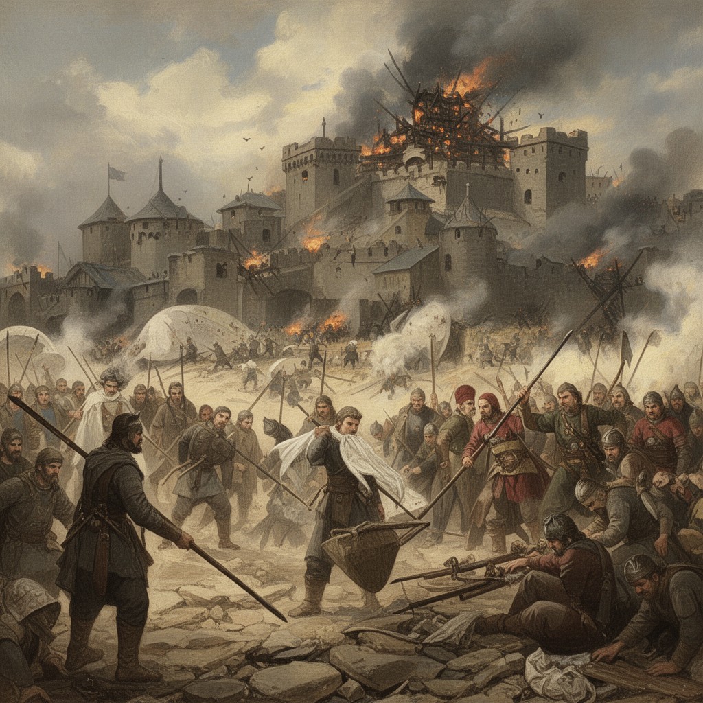 AI-generated illustration of Siege of Kiev (1240)