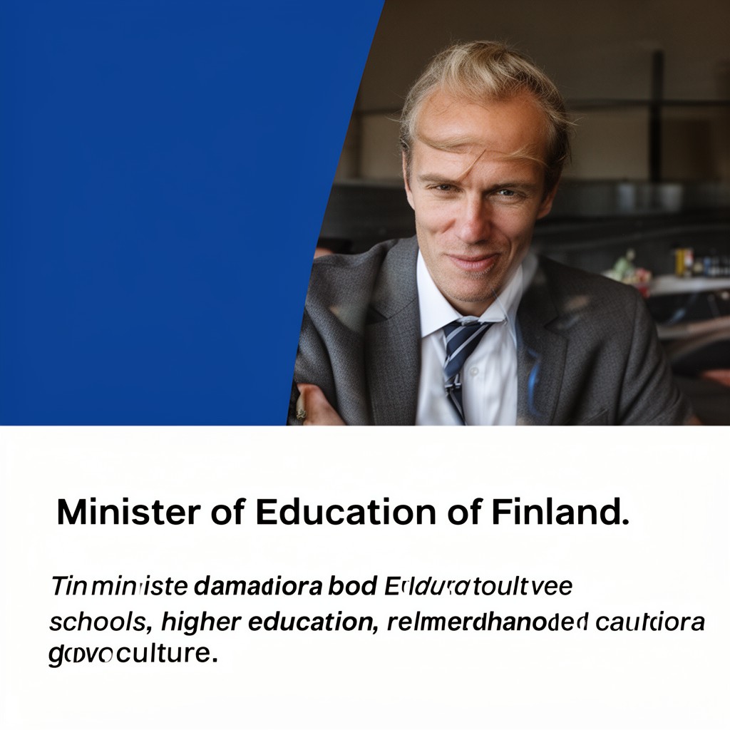AI-generated illustration of Minister of Education of Finland