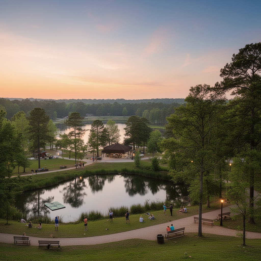 AI-generated illustration of Bass Lake Park