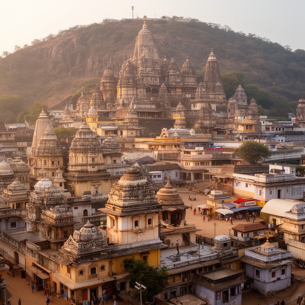 AI-generated illustration of Palitana temples