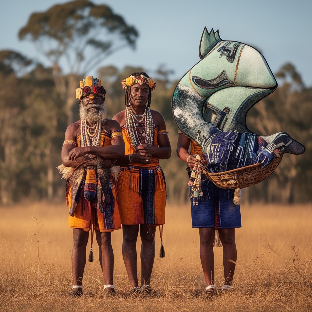 AI-generated illustration of Ngunnawal people