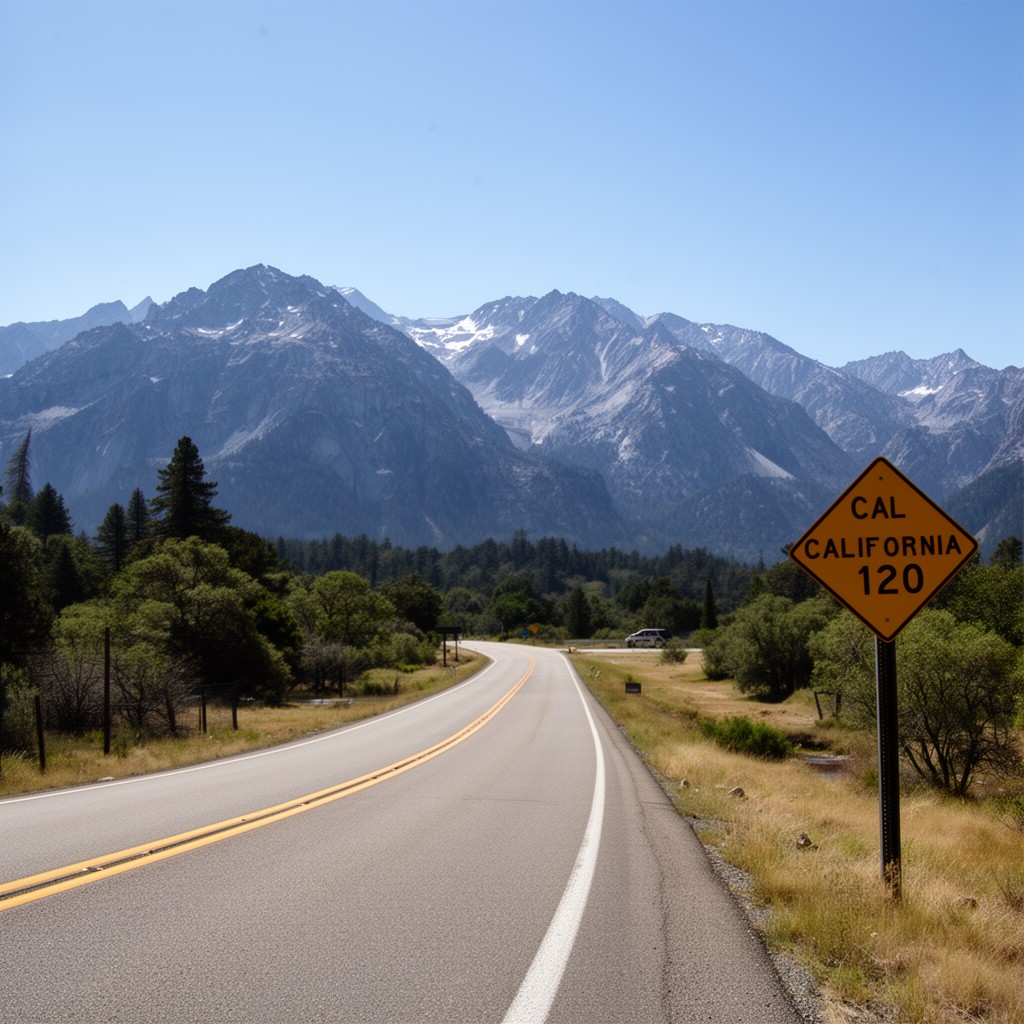 AI-generated illustration of California State Route 120