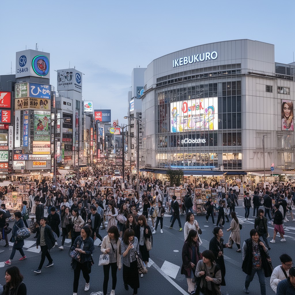 AI-generated illustration of Ikebukuro