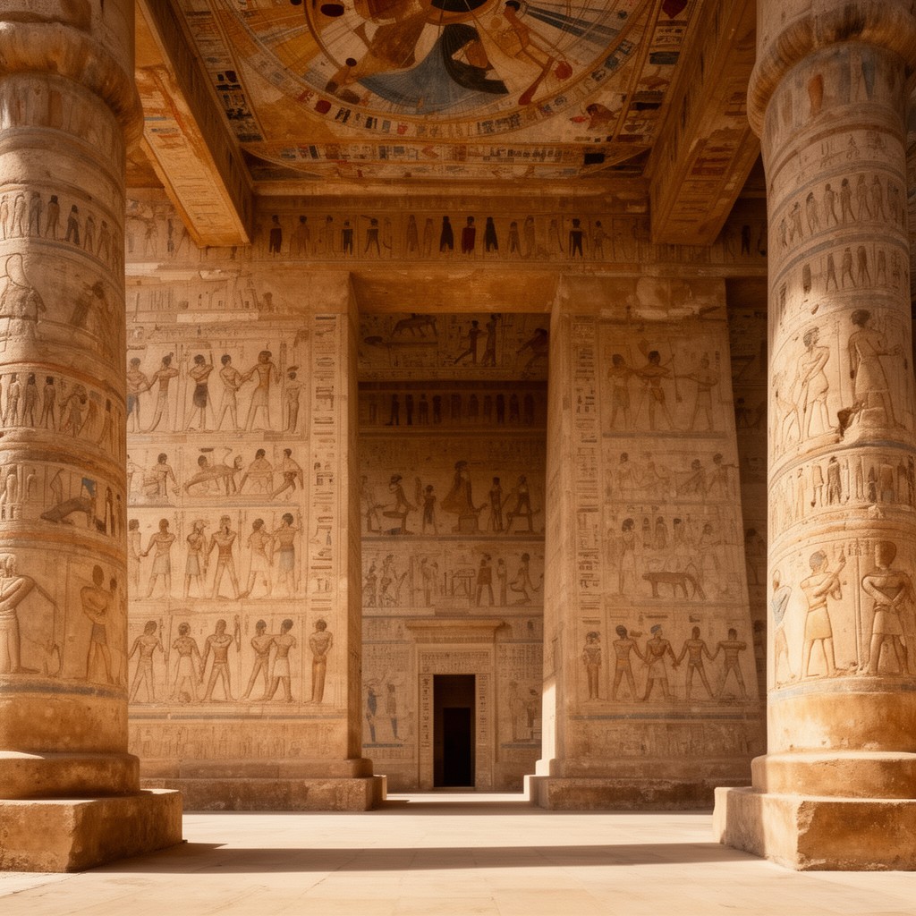 AI-generated illustration of Temple of Hathor at Dendera