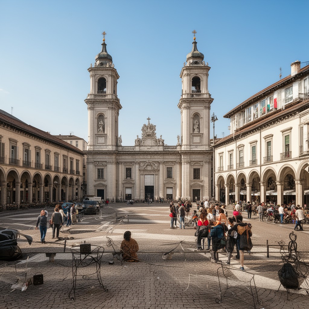 AI-generated illustration of Piazza San Carlo