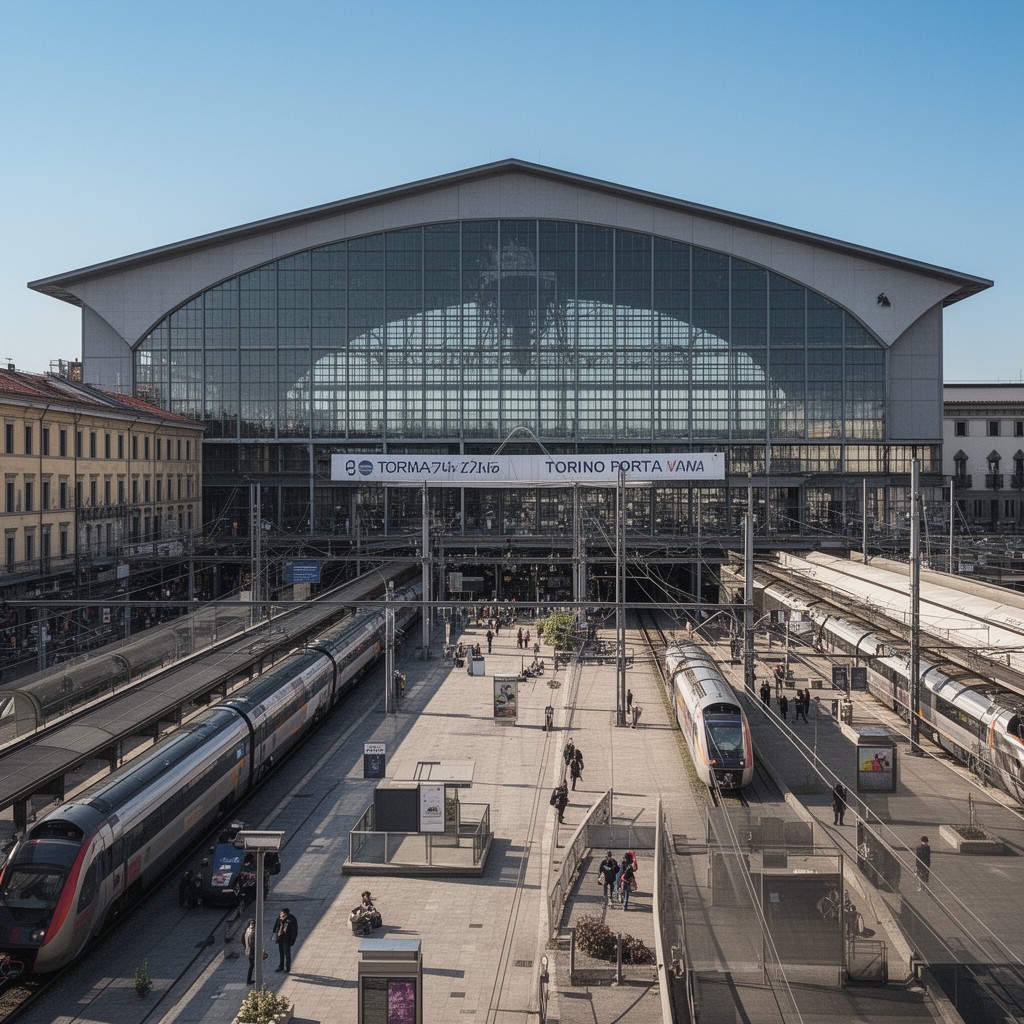 AI-generated illustration of Torino Porta Nuova
