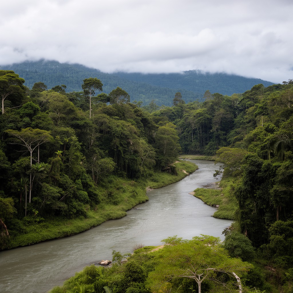 AI-generated illustration of Rajang River