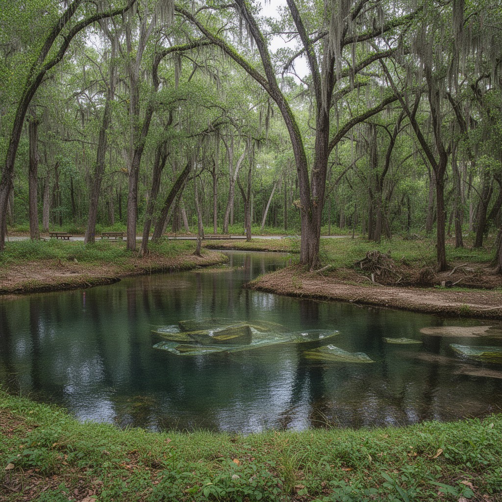 AI-generated illustration of Rum Island Springs (regionally associated)