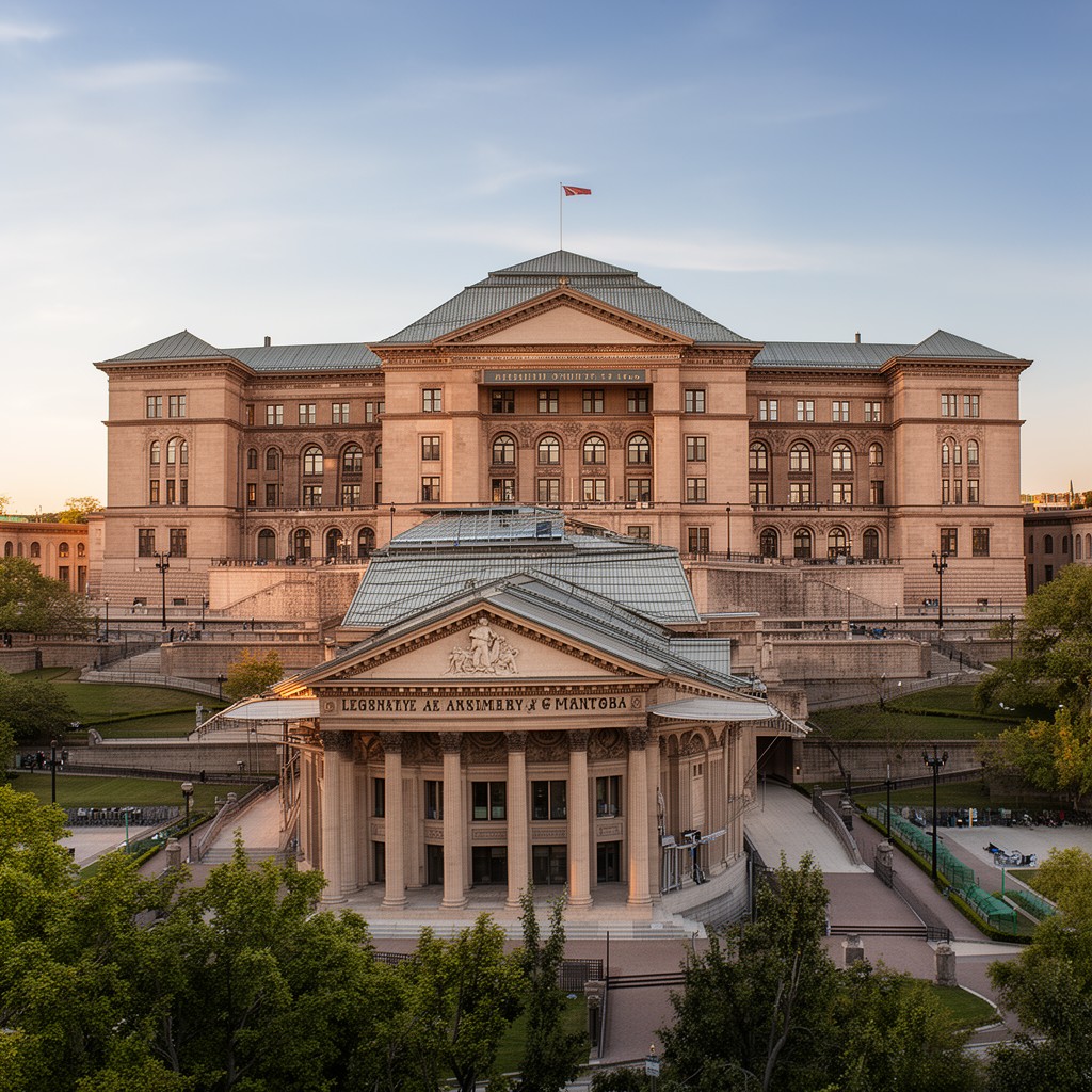 AI-generated illustration of Legislative Assembly of Manitoba
