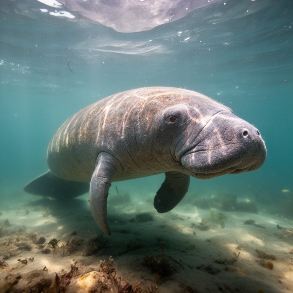 AI-generated illustration of West Indian manatee