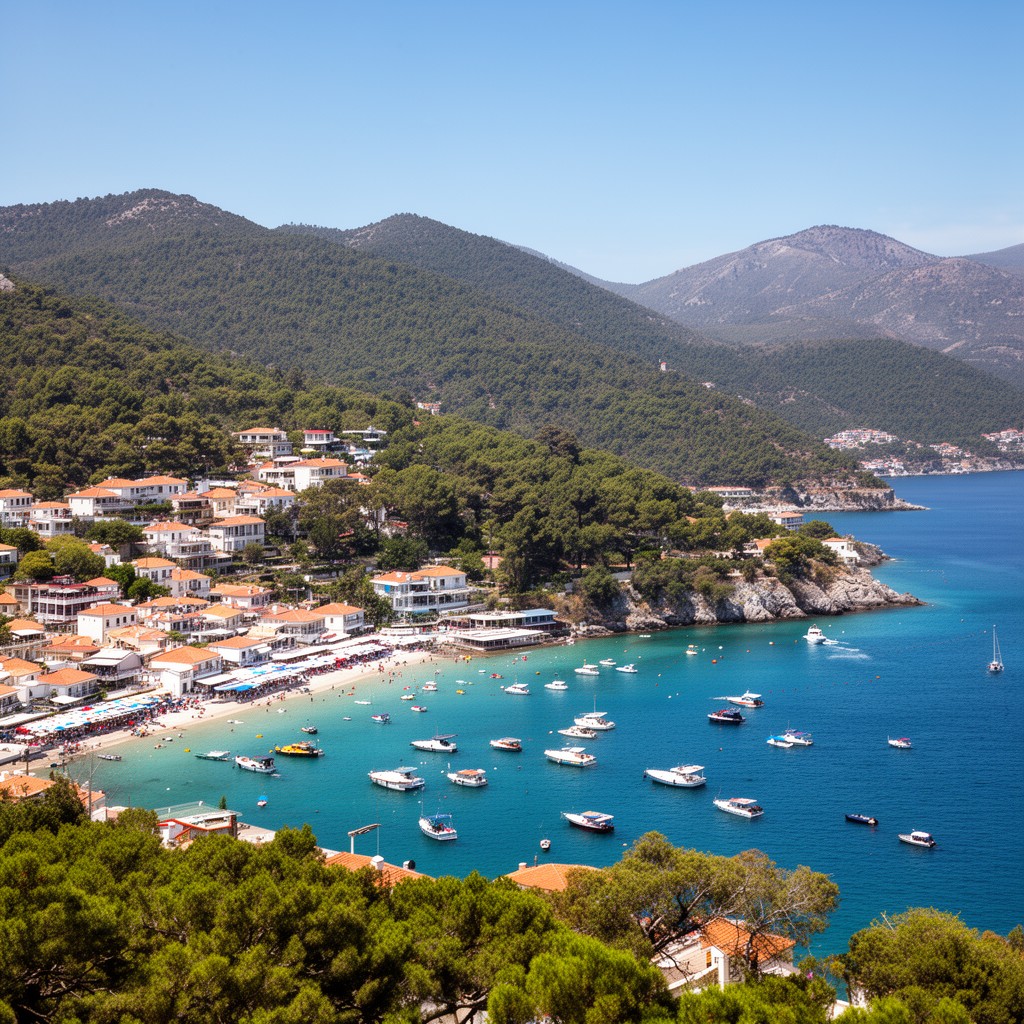 AI-generated illustration of Skiathos