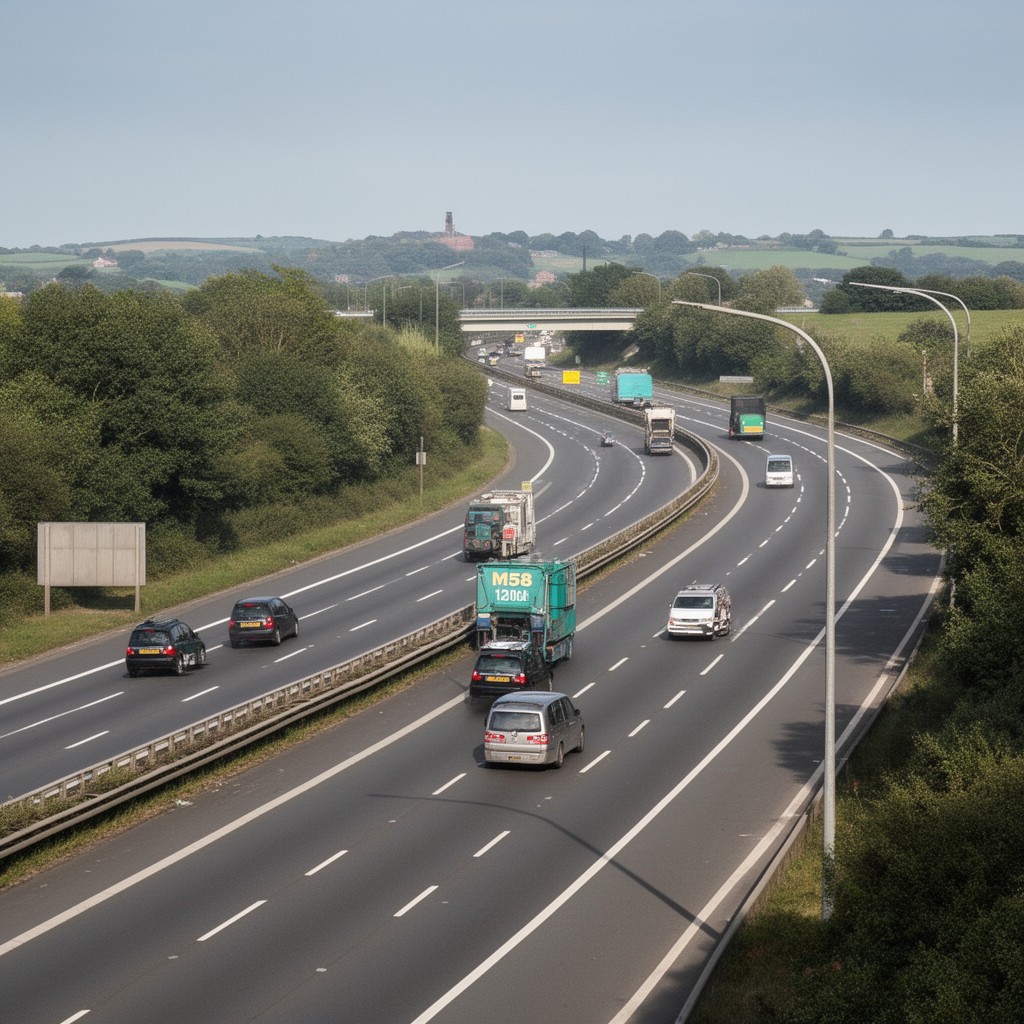 AI-generated illustration of M58 motorway