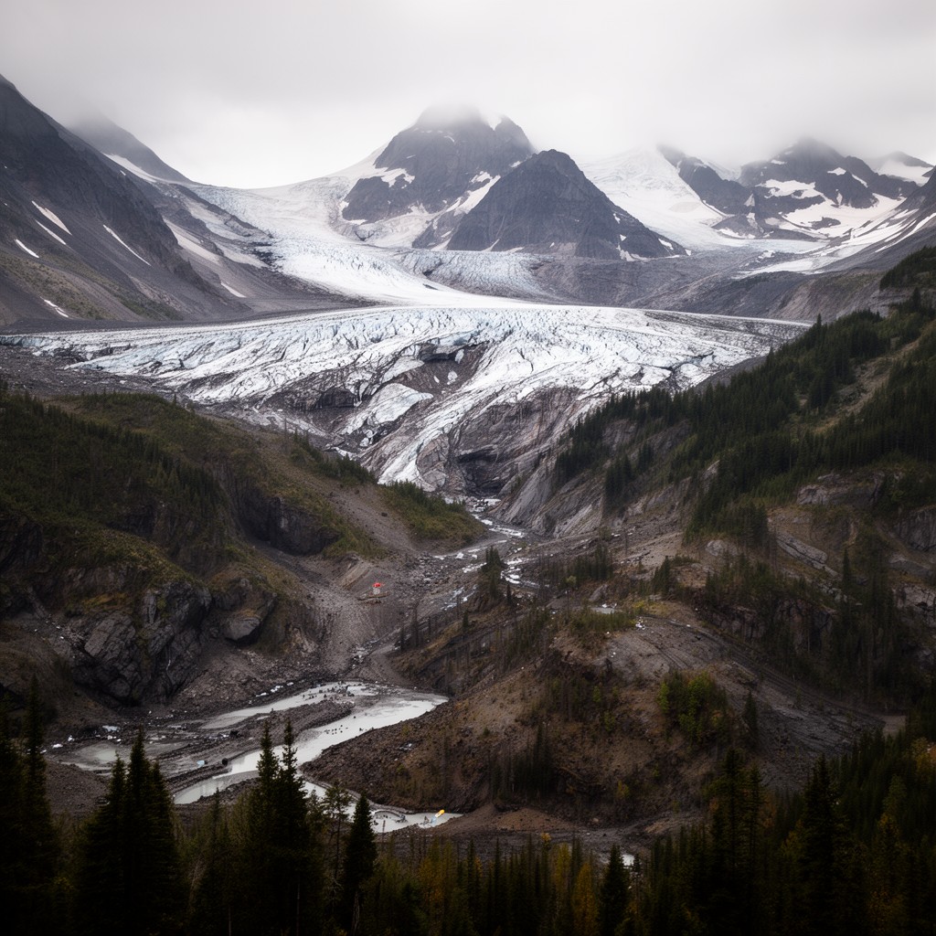 AI-generated illustration of Villard Glacier