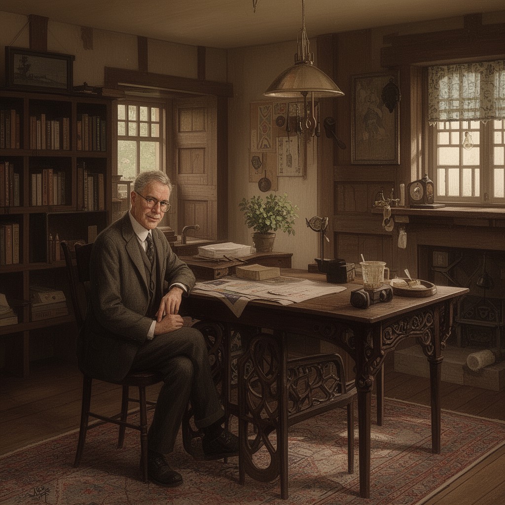 AI-generated illustration of Charles Voysey