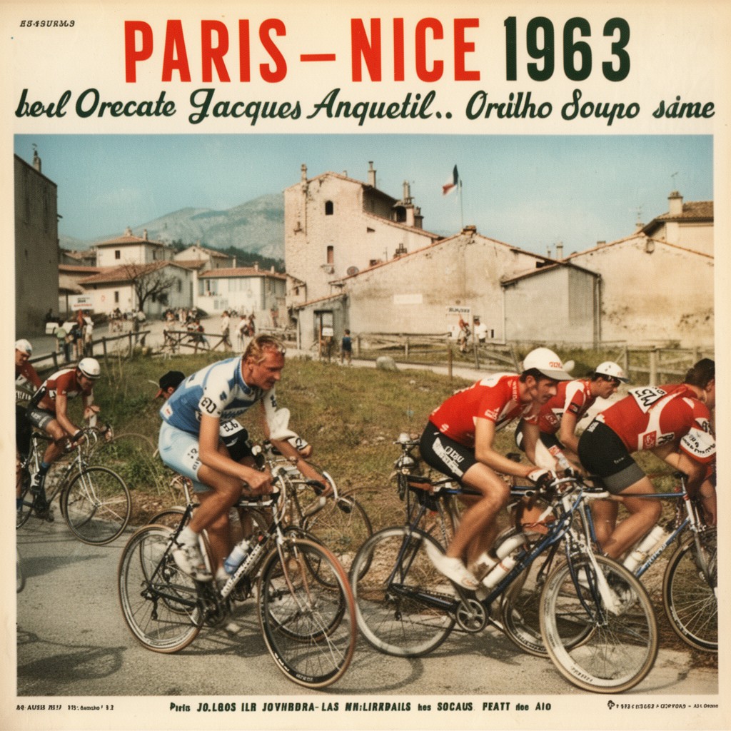 AI-generated illustration of Paris–Nice 1963