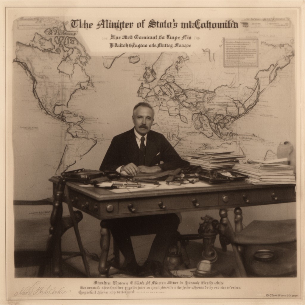 AI-generated illustration of Minister of State for Colonial Affairs