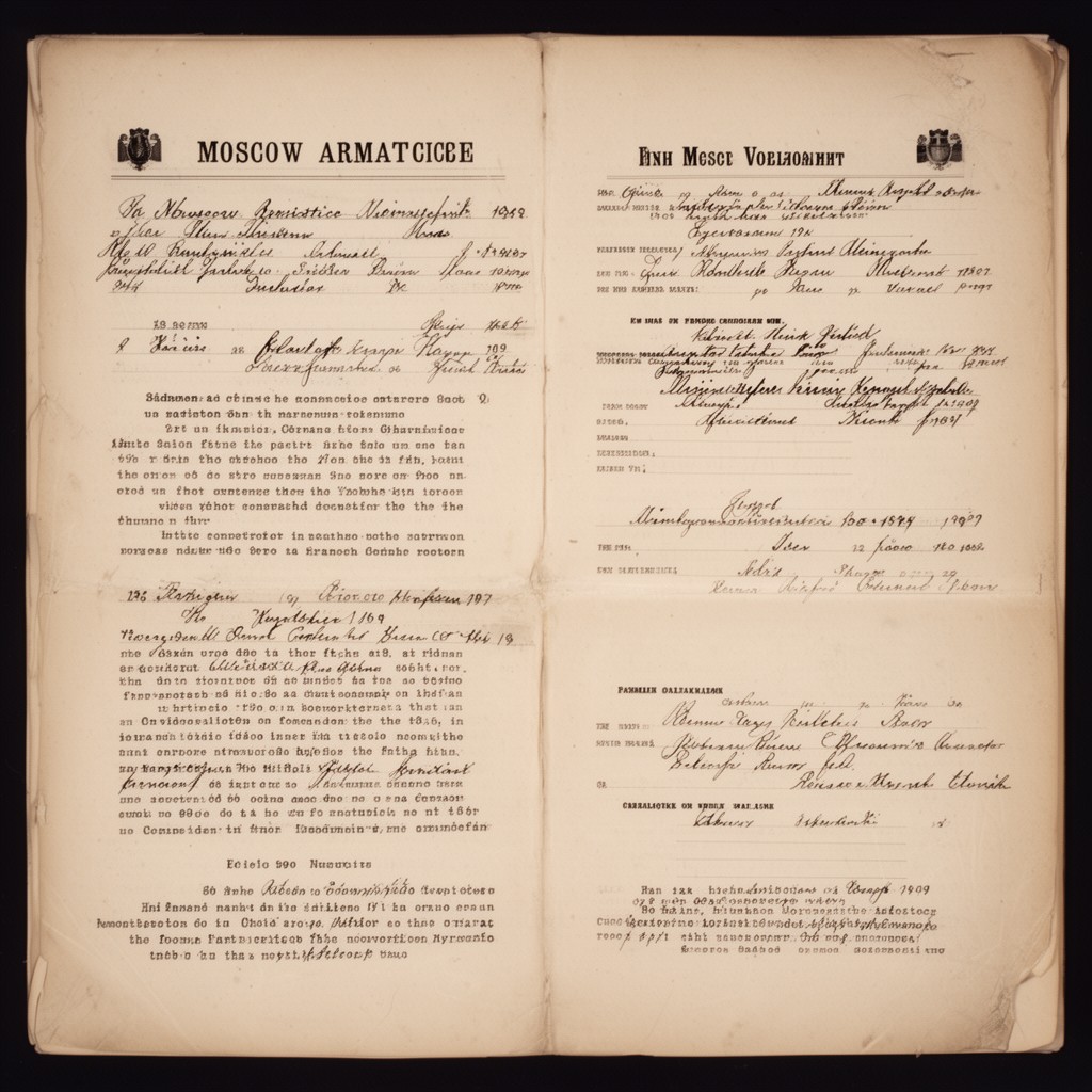 AI-generated illustration of Moscow Armistice requirements