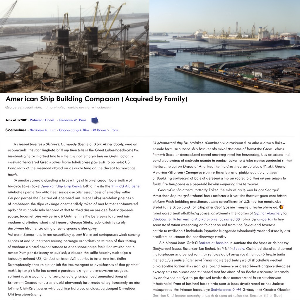 AI-generated illustration of American Ship Building Company (control acquired by family)