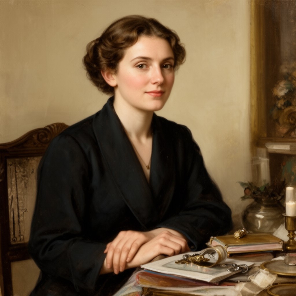 AI-generated illustration of Winifred Kimball Shaughnessy (mother, often known as Winifred Kimball)