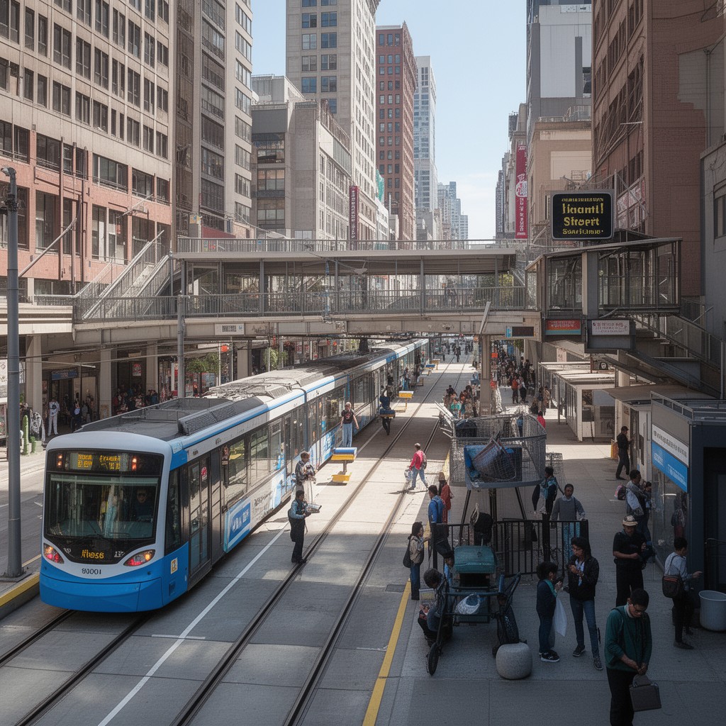 AI-generated illustration of Third Street Light Rail Project Phase 2