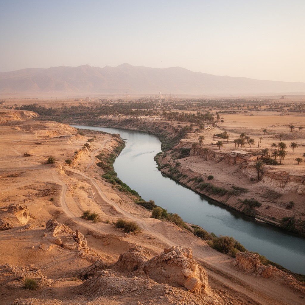 AI-generated illustration of central Egypt