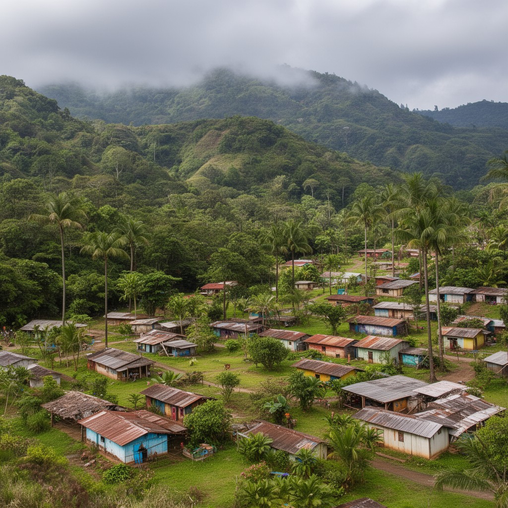 AI-generated illustration of Atuona, Hiva Oa