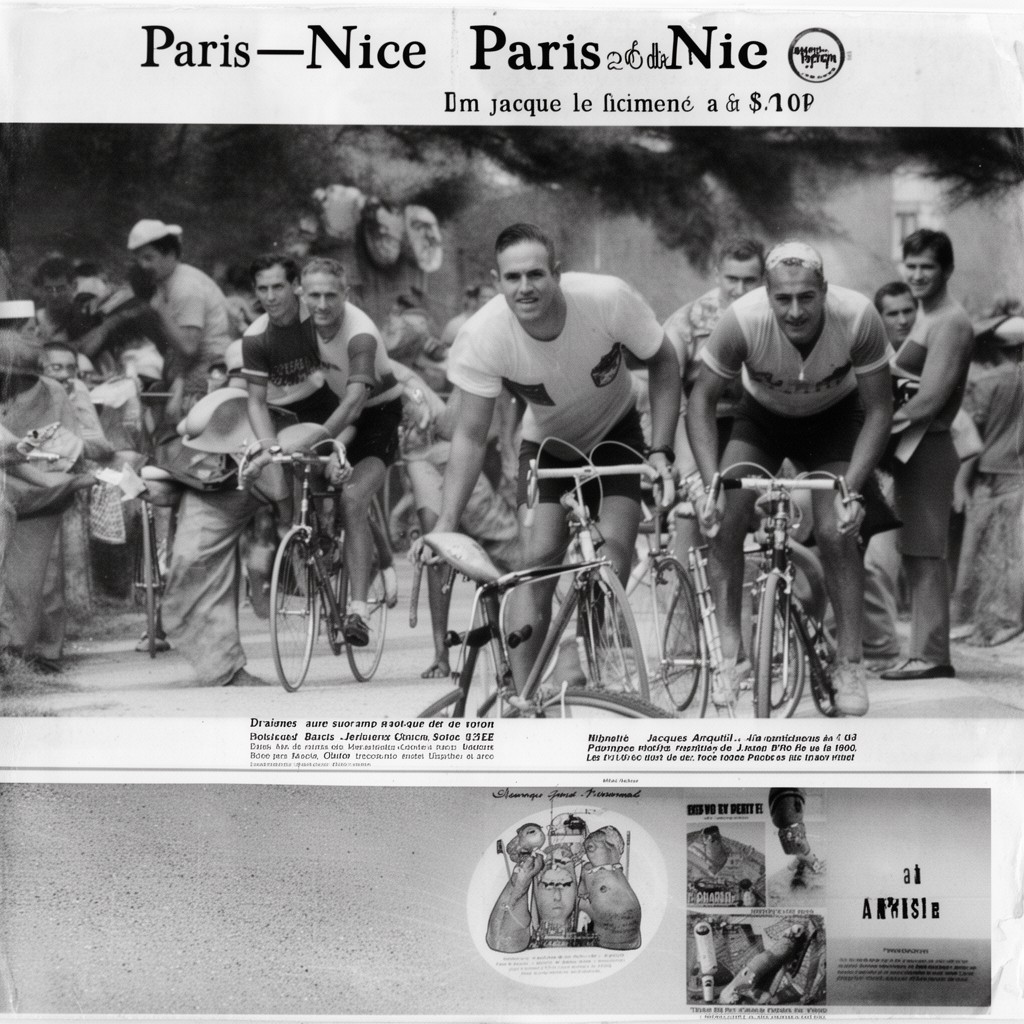 AI-generated illustration of Paris–Nice 1965