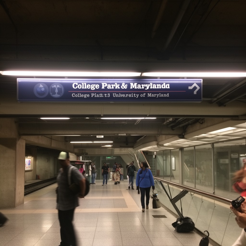 AI-generated illustration of College Park–University of Maryland station