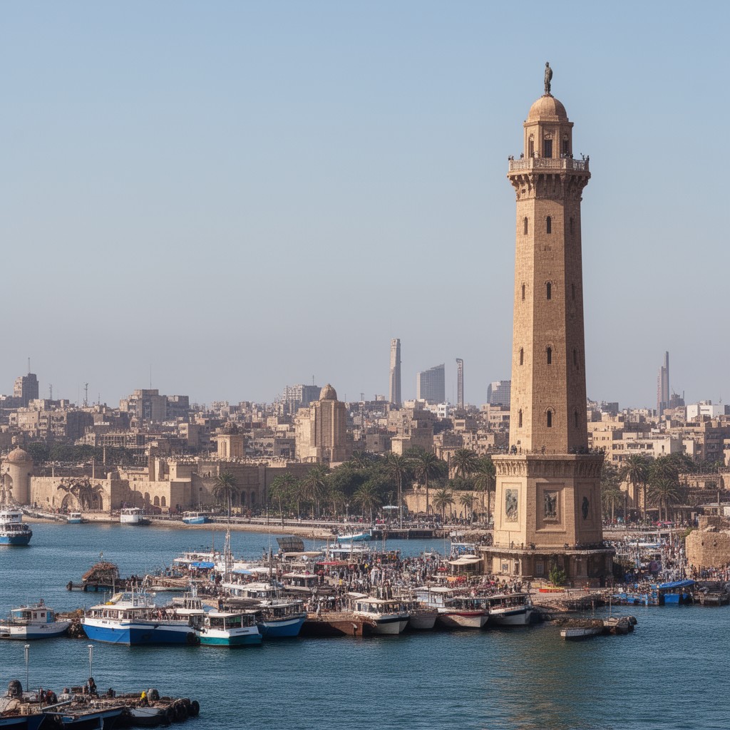 AI-generated illustration of Alexandria, Egypt