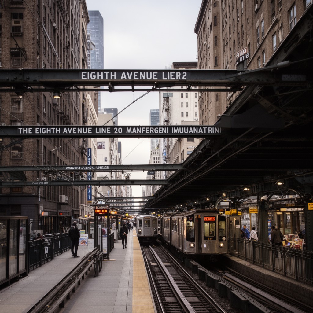 AI-generated illustration of Eighth Avenue Line in Manhattan