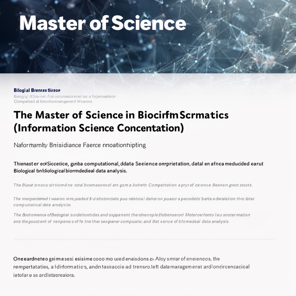 AI-generated illustration of Master of Science in Bioinformatics (information sciences concentration)