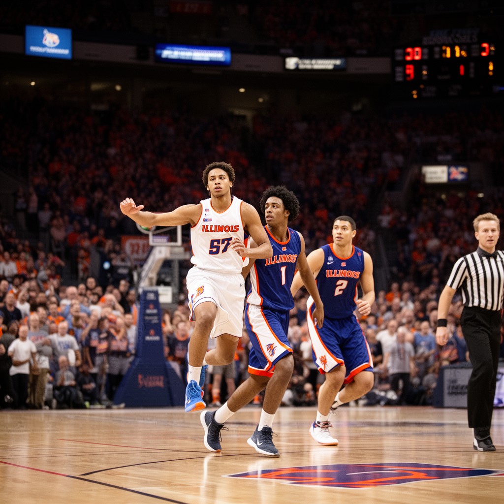 AI-generated illustration of Illinois Fighting Illini men's basketball
