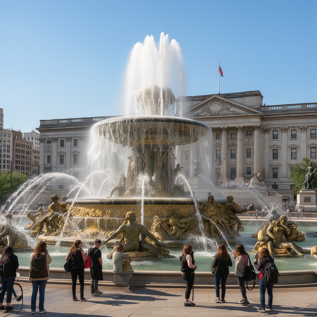 AI-generated illustration of Buckingham Fountain