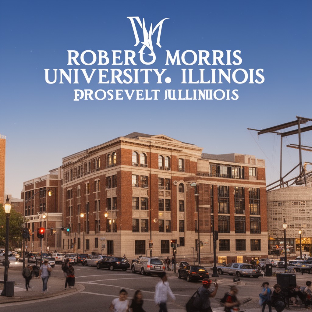 AI-generated illustration of Robert Morris University Illinois (former)